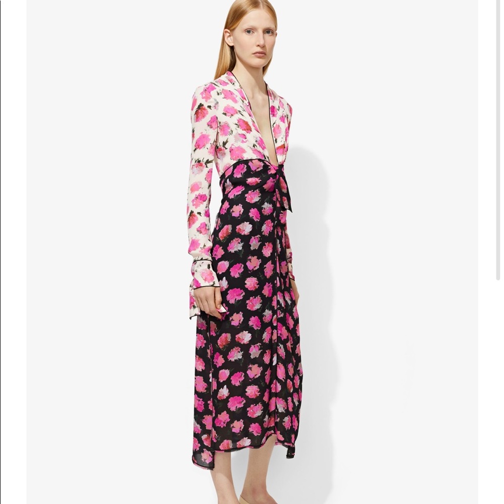 Proenza Schouler Floral Long Sleeve Dress